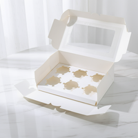 Boîte à gâteau personnalisée, boîte d'emballage alimentaire en carton blanc de qualité alimentaire avec insert pour cheesecake, mousse et pâtisserie à emporter