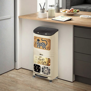 Pattumiera multifunzione in plastica per la spazzatura doppio cestino | Pedale a mani libere facile mobilità | Eco-friendly di grande capacità sottile - Product Image 6