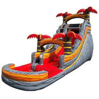 Toboggan aquatique gonflable commercial d'extérieur avec piscine, bâche en PVC 18 OZ, capacité de 500 kg, pour plus de 10 passagers, location pour événements