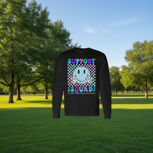 T-shirt à manches longues rétro avec ruban bleu sarcelle et violet pour la sensibilisation à la prévention du suicide - Product Image 3