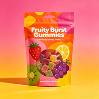Sacs d'emballage personnalisés pour bonbons et snacks, sachets refermables en plastique, pochettes souples à fermeture éclair, Doypack imprimé, sachets Mylar souples au toucher doux pour bonbons gélifiés, conformes aux normes alimentaires