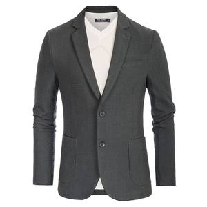 Blazer à deux boutons pour hommes OEM avec poches Manteau slim décontracté à manches longues et revers cranté pour hommes - Product Image 1