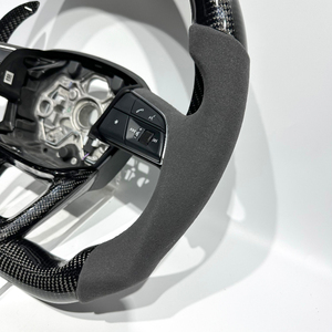 Volante Deportivo de Fibra de Carbono y Gamuza para Autos <span class=keywords><strong>Audi</strong></span> <span class=keywords><strong>Q</strong></span> C8 A1 A3 A4 A5 A6 A7 A8 B6 B7 B8 B9 C6 C7 TT R8, Gran Venta - Product Image 3