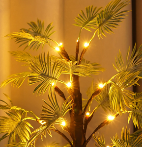 Árbol Artificial Estilo <span class=keywords><strong>Playa</strong></span>, Lámpara <span class=keywords><strong>de</strong></span> Mesa LED Desmontable con Hojas <span class=keywords><strong>de</strong></span> Plátano, Decoración Navideña, <span class=keywords><strong>Luz</strong></span> Nocturna para Fiestas - Product Image 2