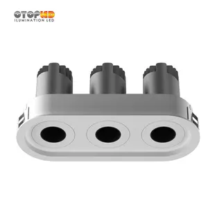 Iluminación comercial nuevo diseño rectangular tres lámparas ajustable led downlight 18W 3000K empotrada y trimless