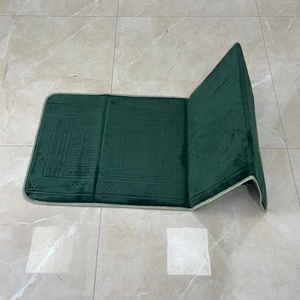 Alfombra de oración Sejadah Lisa islámica plegable al por mayor hecha a mano lavable para uso doméstico con bolsillo para musulmanes - Product Image 4