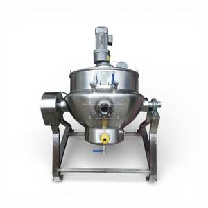 Máquina para hacer mermelada olla de cocción de mermelada de fresa con agitador tipo soporte, olla encamisada para derretir azúcar - Product Image 4