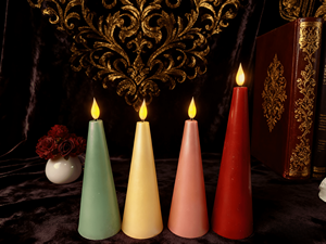 شموع LED مخروطية الشكل بدون لهب، شموع LED مع لهب متحرك تستخدم في المناسبات والأعياد وحفلات أعياد الميلاد - Product Image 5