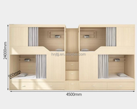 Lits superposés pleine grandeur en bois massif au design moderne pour usage scolaire, commercial, dortoir, appartement, hôtel, espace e-sport inspiré de la capsule spatiale JX