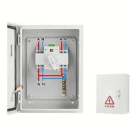 Tableau de distribution d'énergie ATS, commutateur de transfert automatique double alimentation, boîtier de distribution 63A 220V 4 prises
