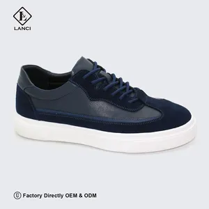 Lanci 2024 Sapatos masculinos de couro personalizados de fábrica, tênis esportivos casuais para homens, tênis de skate com design de moda
