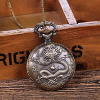 Montre de poche vintage en bronze de style chinois avec grand chiffre, perle orientale de Shanghai, souvenir touristique, horloge murale à quartz