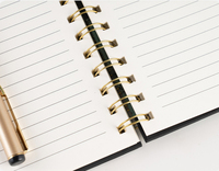 Carnet à spirales A5 personnalisé, couverture rigide, journal, agenda avec couverture en cuir PU et feuille d'or pour l'école, le bureau, les étudiants, cadeau