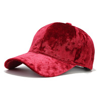 Casquette de baseball rétro en velours uni à 6 panneaux, visière incurvée tendance, chapeau de soleil pour hommes et femmes, automne hiver, casquette décontractée de luxe, casquettes personnalisées
