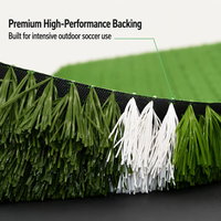 Gazon artificiel haute densité en forme de W, hauteur de la tige 50 mm, tapis de terrain de football vert clair/foncé