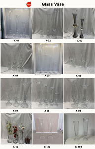 Vases à fleurs en verre transparents, grands, cylindriques, hauts et longs, pour bougies de sable, style hurricane, pour centres de table de mariage - Product Image 6