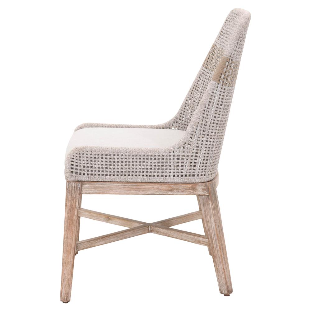 Restaurant home dining room furniture aluminum rope weave solid wood base dining chairs
