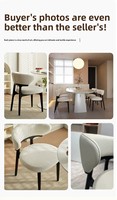 Chaises de salle à manger en bois de luxe au design nordique moderne avec siège rembourré, vente en gros