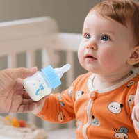 Biberon de lait pour bébé 50ML sans BPA biberon PP à col large avec motif de dessin animé pour bébé de 0 à 12 mois