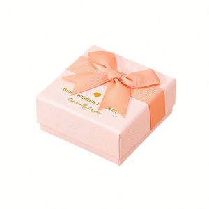 Cardboard Jewelry Box Fancy Paper Packing <b>Wedding</b> Gift Boxes Sparkle Packaging With Texture <b>Ribbon</b> - Product Image 1