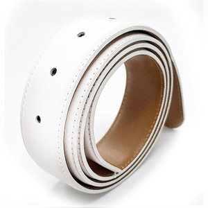 Sangle de ceinture de remplacement en cuir de vachette véritable, fabriquée en Corée, 33 mm, 5 trous, plate, 120 cm, sans boucle, logo personnalisé, directement de l'usine - Product Image 4