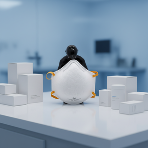 Respirador Facial Desechable al <span class=keywords><strong>Mejor</strong></span> <span class=keywords><strong>Precio</strong></span> - Media Máscara <span class=keywords><strong>FFP2</strong></span> EN149 de 3 Capas Antipolvo con Forma de Copa y Clip Nasal Ajustable - Product Image 1