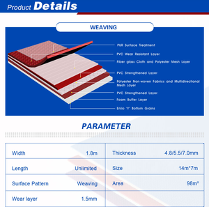 Sol sportif en PVC pour tennis de table <span class=keywords><strong>Paris</strong></span> OG 2024, sol en PVC WTT, tapis de sol professionnel Enlio, revêtement de sol en vinyle avec de bonnes performances - Product Image 5