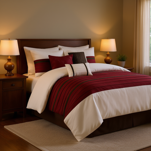 Juego de Edredón Db de 7 Piezas, Floral, Tejido en Poliéster, para Cama Queen, King, Super King, para Dormitorio, Hogar, Hotel, Boda - Product Image 3