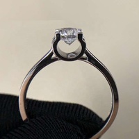Bague de fiançailles solitaire 1 carat avec pierre principale, style tête de taureau à quatre griffes, diamant de laboratoire rond brillant, bague de mariage en or 18 carats