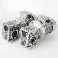 Moteur à engrenages à vis sans fin avec réducteur 1,1 kW, rapport 60:1, boîtier en aluminium moulé sous pression IP54 pour ligne d'embouteillage, réducteur à engrenages AC à couple élevé