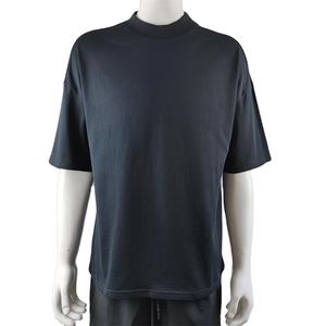 <span class=keywords><strong>T</strong></span>-shirts de Haute Qualité 100% Coton Personnalisés à Col Montant Noirs pour Homme Vêtements de Type <span class=keywords><strong>T</strong></span>-shirts Unis Vierges Surdimensionnés pour la Vente en Gros - Product Image 3