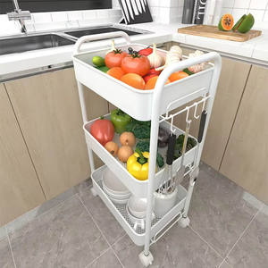 <span class=keywords><strong>Chariot</strong></span> roulant en métal avec roues - <span class=keywords><strong>Chariot</strong></span> <span class=keywords><strong>de</strong></span> rangement multifonction pour cuisine, salle <span class=keywords><strong>de</strong></span> bain, salon, outils et bijoux - Product Image 5