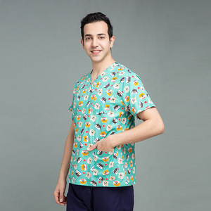 2023 stampa uniforme da infermiera Top manica corta medico Casual scrub uniformi da donna e da uomo uniformi chirurgiche ospedaliere - Product Image 4