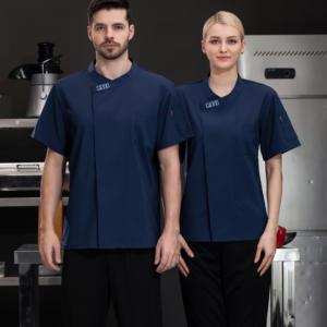 Unisex Cook Chef uniformi Design classico manica corta cappotto per Hotel e ristorante per il personale del Bar-giacca da donna - Product Image 4