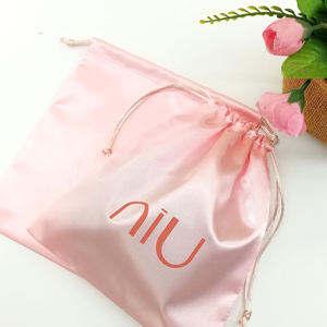 Pochette de luxe en satin de soie pour bijoux, mini sacs en satin à cordon, sacs anti-poussière en satin avec logo - Product Image 1
