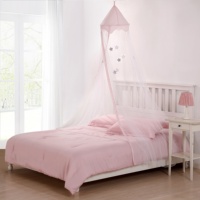 Moustiquaire de lit d'été pour enfants avec bordure de couronne d'étoile et de pompon et caractéristique pliée de squines pour un usage domestique