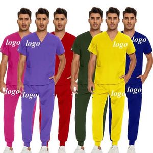 Uniformes Médicos Rosados Unisex, Tela Elástica en 4 Direcciones, Transpirable, Uniformes de Farmacia, Etiquetas Personalizadas, Uniformes de Enfermería con Spandex - Product Image 3