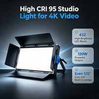 Panneau lumineux LED bicolore 3200K 5600K 120W CRI 95 DMX512 XLR-3 avec contrôle par bouton Master, angle de faisceau 120°, 50 000 heures, 432 LED