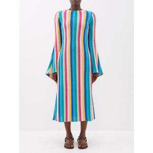 Vestido de Manga Larga a Rayas Único de Algodón Mezclado Estilo Francés, Venta al por Mayor - Product Image 1