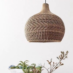 Rattan Chandelier Round Pendant <b>Light</b> Led Living Room <b>Dining</b> Room Modern Chinese Style Wabi Sabi Design - Product Image 3