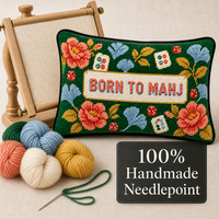 Housse de coussin Mahjong brodée à la main en polyester, faite à la main, pour salle de jeux, vente en gros, OEM