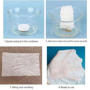 Disposable Natural Non-woven Wood Pulp Magic Coin Tissue <b>Compressed</b> Wipe Cotton Pad ISO 9001 Certified OEM/ODM for Travel - Product Image 4