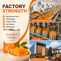 Segmen Jeruk Mandarin Kalengan Grosir 850g dalam Sirup Ringan Segmen Utuh Label Pribadi Pemasok Ukuran Kustom