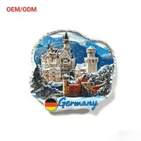Premium 3D-Architektur-Souvenirs Deutschland Neuschwanstein Schloss Harz-Kühlschrankmagnet für Internationale Souvenir-Handelsunternehmen