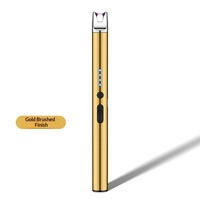 Briquet électronique rechargeable de type C, coupe-vent, avec affichage LED, allumage portable pour bougies et gaz