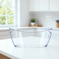 Seau à glace portable étanche en plastique PS de 6 L, style minimaliste moderne, en forme de bateau, pour refroidisseur à vin, idéal pour les soirées en boîte de nuit et les fêtes estivales en extérieur