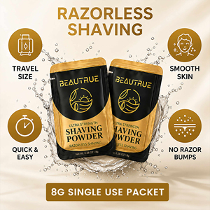 Polvere da Barba Senza Rasoio Formato Viaggio per Uomo con Vitamina E e Aloe, Formula Depilatoria Condizionante per Pelle Sensibile, Viso e Barba - Product Image 2