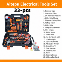 Juego de Herramientas de Soldadura de 47 Piezas, Estuche de Almacenamiento Portátil, Kit de Reparación, Bricolaje, Electrónica, Mantenimiento del Hogar