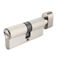 Cylindre de serrure en laiton massif de qualité supérieure de 70 mm avec 3 clés en laiton, entraxe de 50 mm pour porte - Acier inoxydable, alliage de zinc
