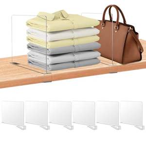 6 Stuks Een Pak Doorzichtige Ps Plastic Kasten Plank Kast Separator Fabriek Prijs Helder Acryl Plank Verdeler Voor Dichterbij - Product Image 5